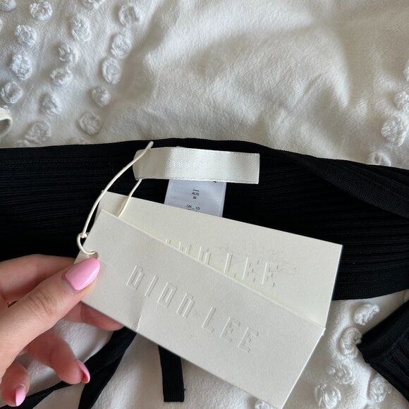 NWT Dion Lee Lustrate Bralette Spiral Rib Knit Strappy Halter Neck Off Shoulder - Picture 3 of 10